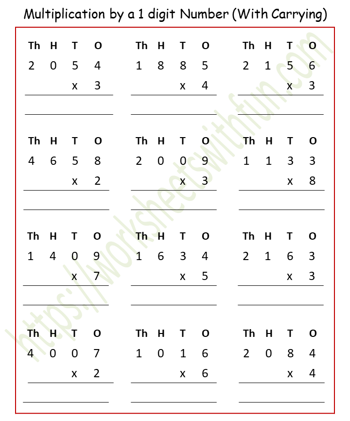 Course Maths Class 4 Topic Multiplication